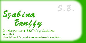 szabina banffy business card
